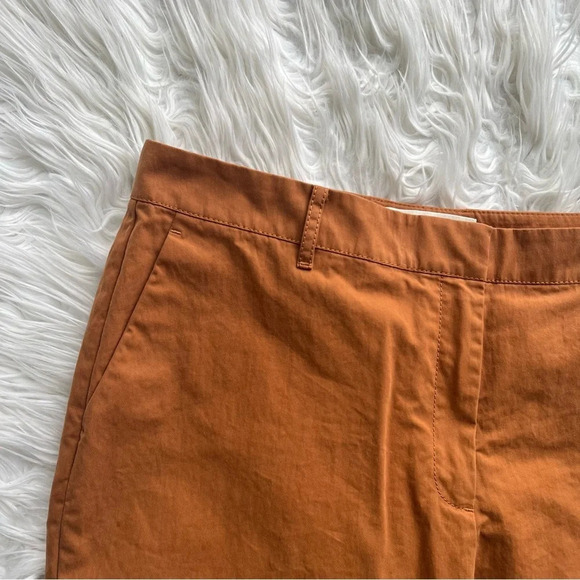 NWOT Lafayette 148 New York Clinton Ankle Pants Cotton Blend Rich Clay Brown 12 - Picture 5 of 11